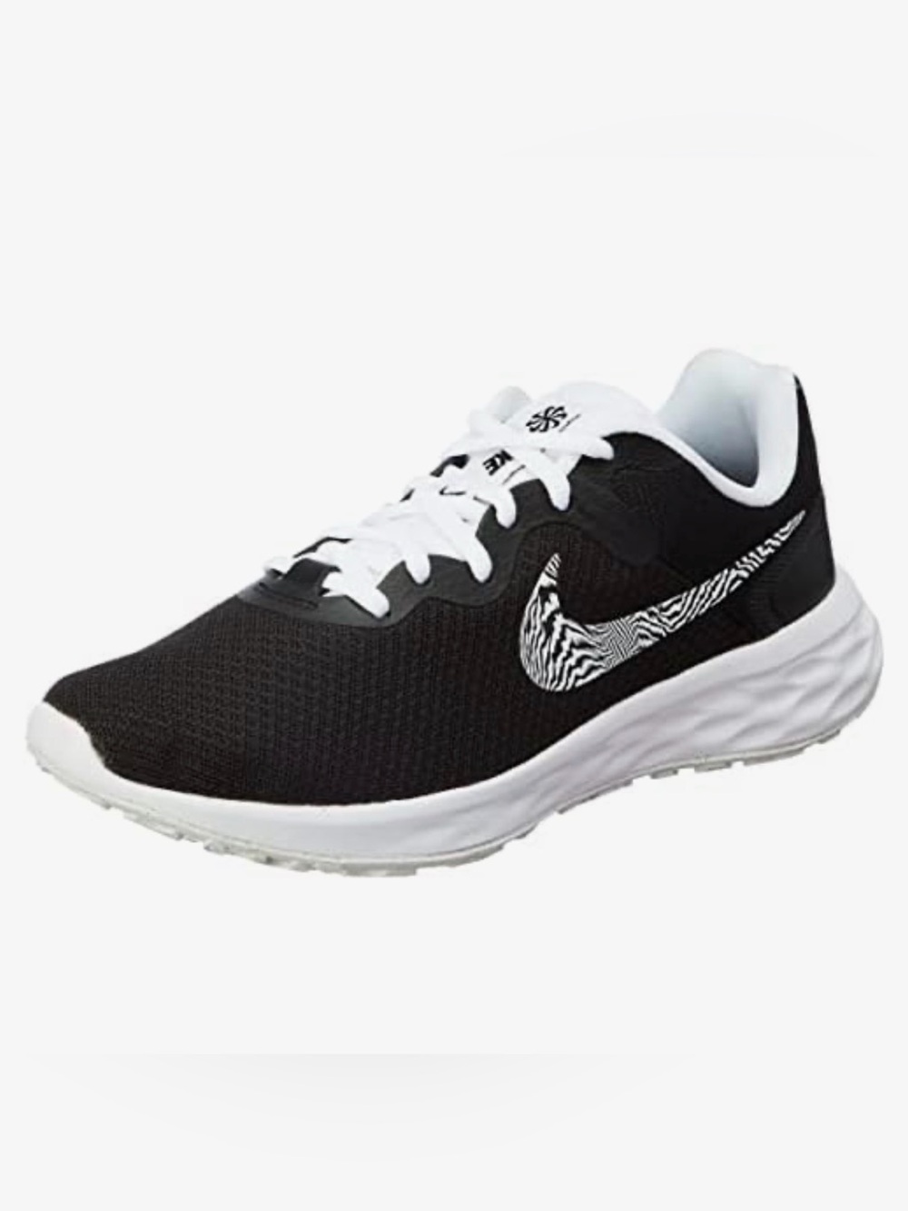 NWT Nike Revolution Next Nature Womenโs Running Shoes Black White Size 6